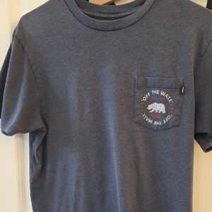 Vans Off The Wall Mens Medium Blue Short Sleeve Pocket Tee